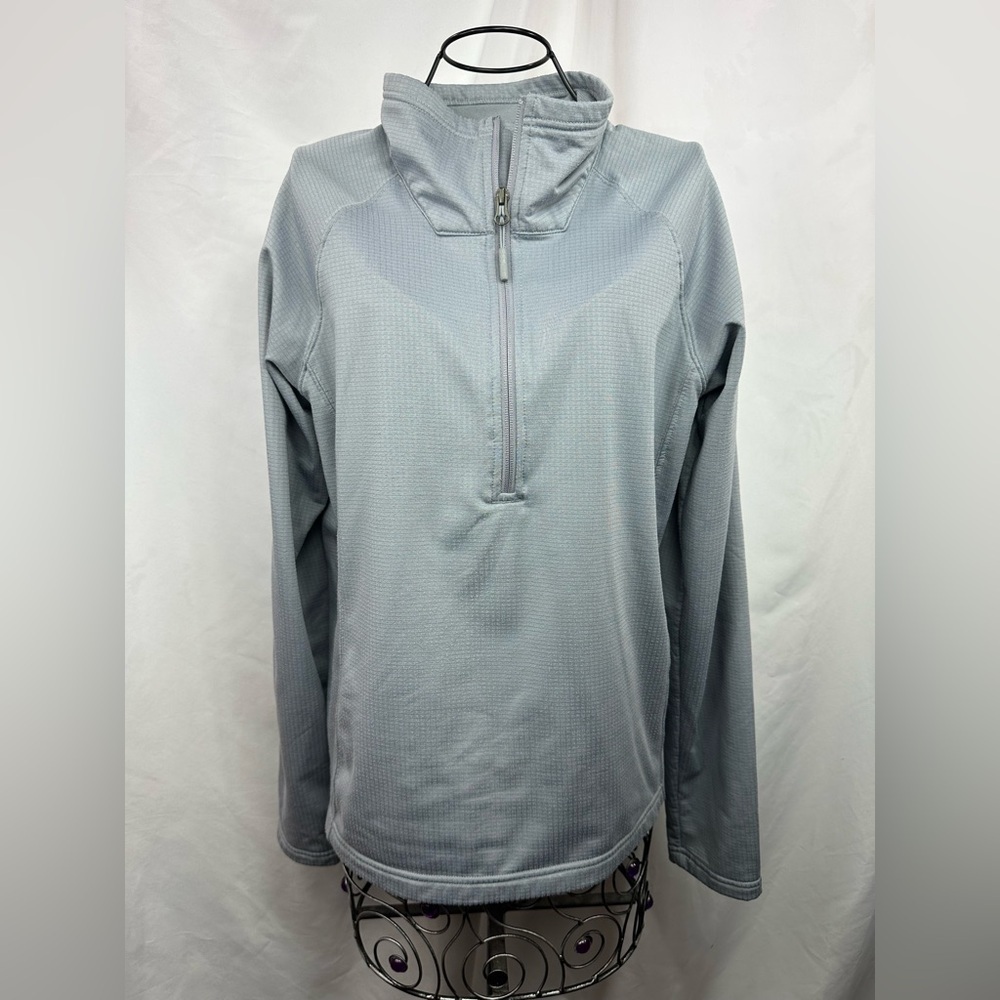 Women's North Face grey 3/4 zip up pullover size S